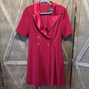Adrianna Papell Red Double-Breasted Dress size 10 Tuxedo Dress